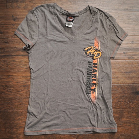 Harley Davidson: Gray shirt with orange details - Picture 1 of 5